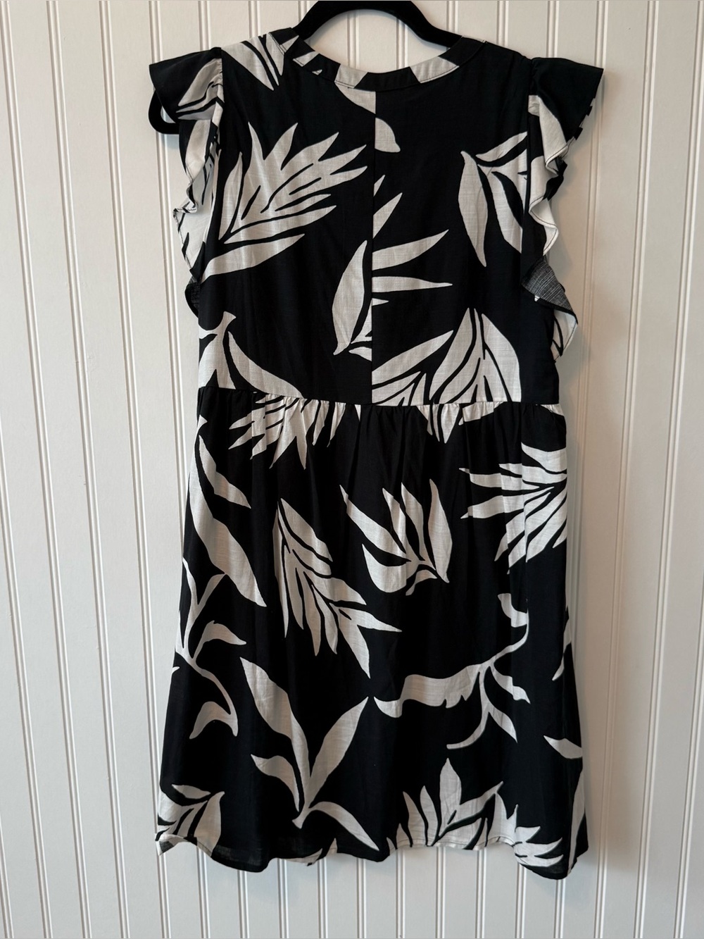 LOFT Palm Ruffle Button Dress - Picture 5 of 8